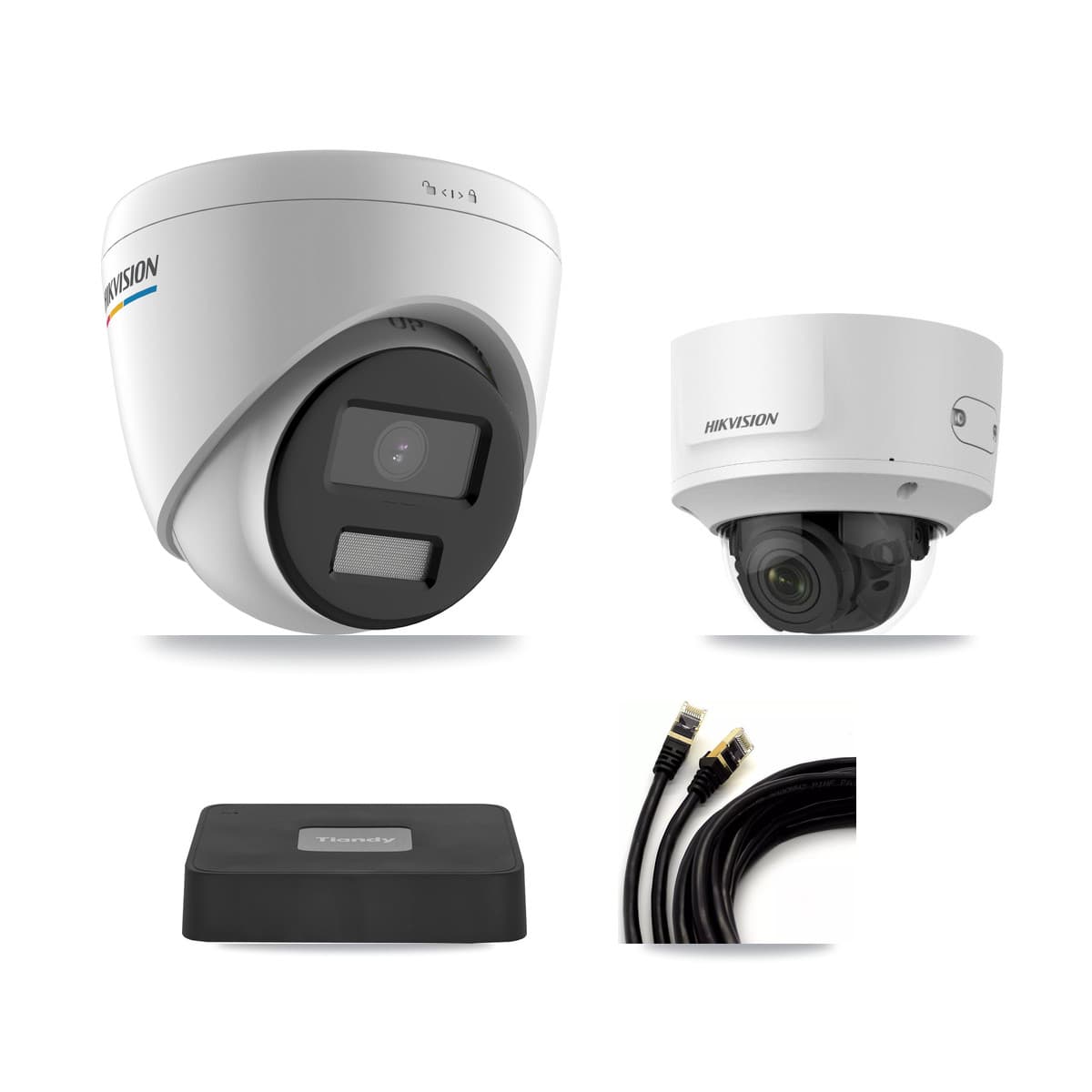 Hikvision & Tiandy 4-Channel 2MP CCTV Kit — 3 Turret + 1 Dome Cameras + 3TB Recording