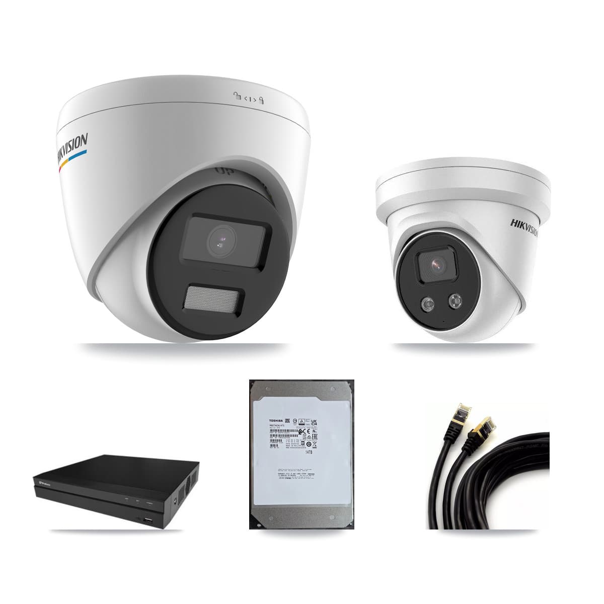 Hikvision & Prolux 16-Channel 2MP – 5MP CCTV Kit — 10 2MP + 5 5MP Turret Cameras + 14TB Recording