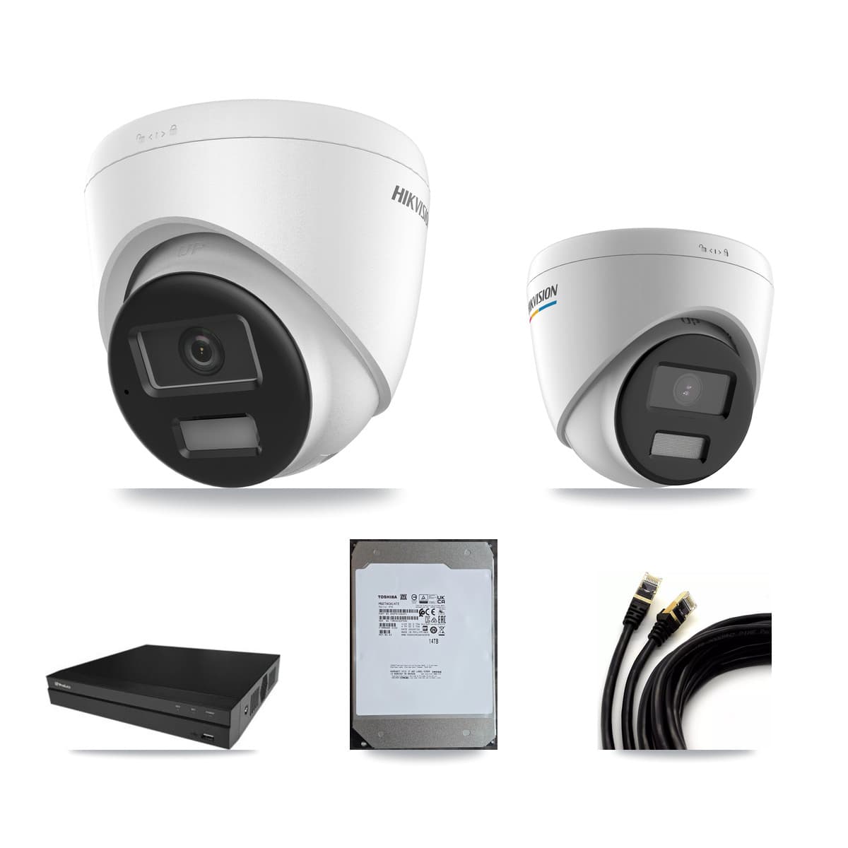 Hikvision & Prolux 16-Channel 2MP – 4K CCTV Kit — 1 2MP + 5 4K Turret Cameras + 14TB Recording