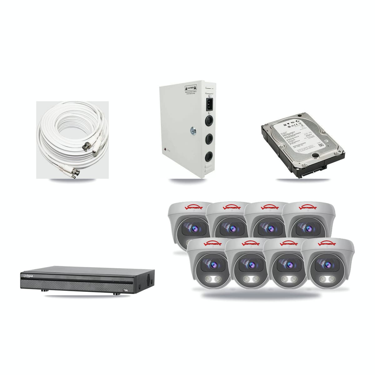 Dahua 8-channel CCTV kit: 8 cameras (8× 5MP Camera), 5TB hard drive