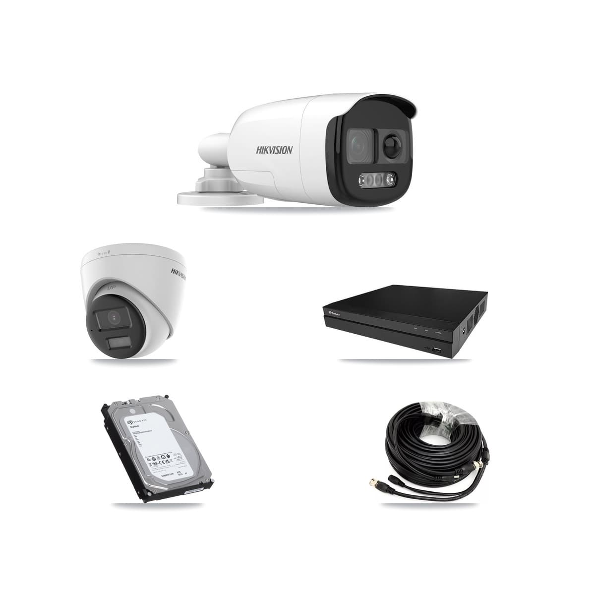Hikvision & Prolux 8-Channel 5MP – 4K CCTV Kit — 6 5MP Bullet + 2 4K Turret Cameras + 2× 6TB Recording - Image 1