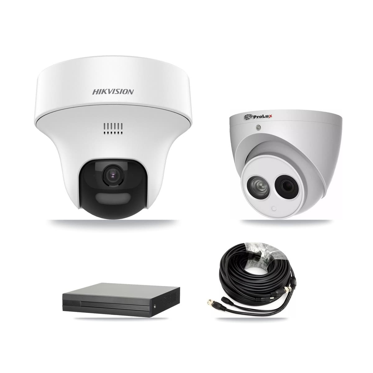 Hikvision & Prolux 8-Channel 4MP – 5MP CCTV Kit — 5 DS-2CE70K0T 5MP + 1 PXC-612C4W-A 4MP Turret Cameras + 8TB Recording (XVR-3108HS Recorder)