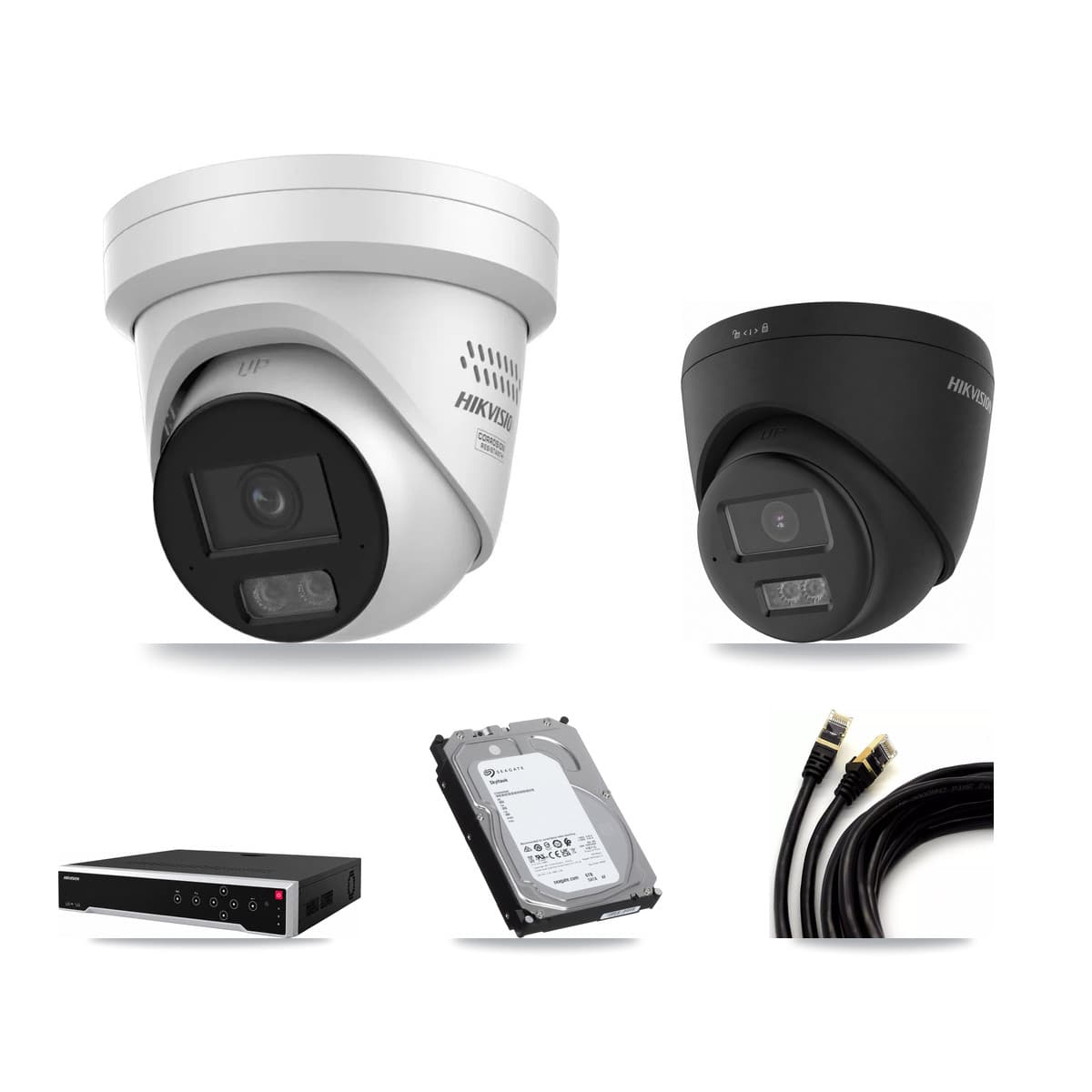 Hikvision 32-Channel 4MP – 4K CCTV Kit — 1 4K + 3 4MP Turret Cameras + 6TB Recording - Image 1