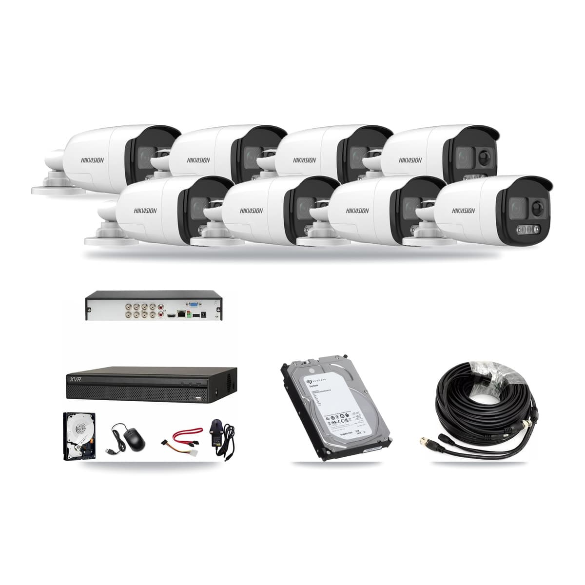 Hikvision & Dahua 8-Channel 5MP CCTV Kit — 8 Bullet Cameras + 6TB Recording (XVR-3108AD Recorder) - Image 1
