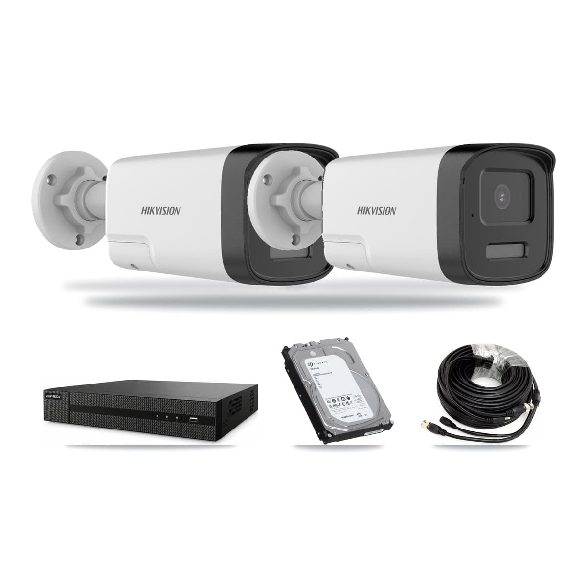 Hikvision 8-Channel 5MP CCTV Kit — 2 DS-2CE17K0T Bullet Cameras + 6TB Recording (DVR-8CH Recorder) - Image 1