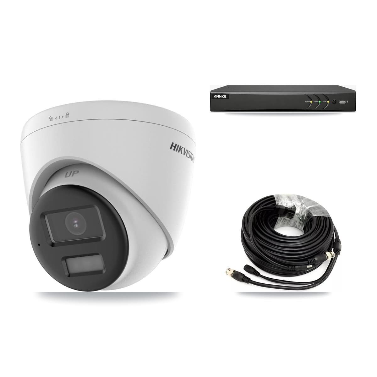 Hikvision & ANNKE 4-Channel 4K CCTV Kit — 3 DS-2CE78U0T Turret Cameras + 8TB Recording