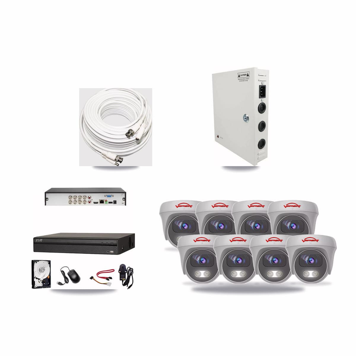 Dahua 8-channel CCTV kit: 8 cameras (8× 5MP Camera), 2TB hard drive