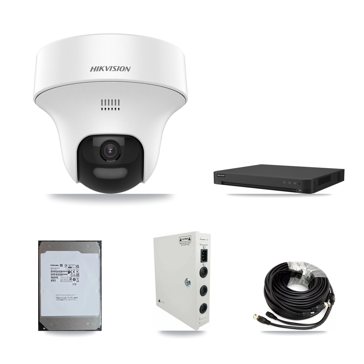 Hikvision 16-Channel 5MP CCTV Kit — 15 DS-2CE70K0T Turret Cameras + 14TB Recording - Image 1