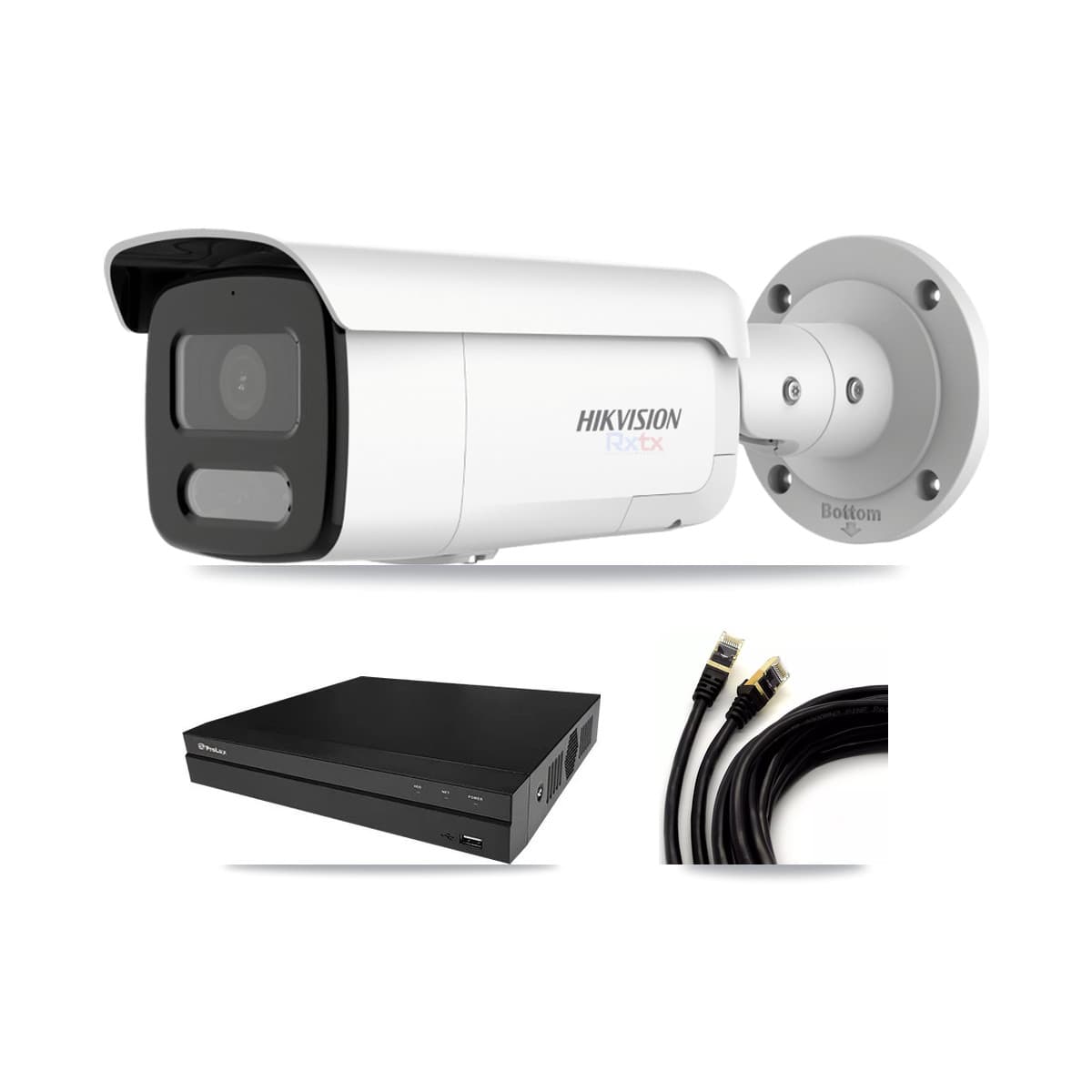 Hikvision & Prolux 8-Channel 4K CCTV Kit — 1 White Bullet Camera + 3TB Recording