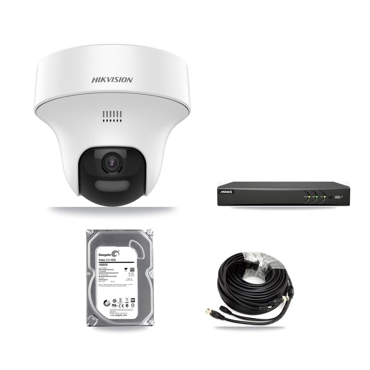 Hikvision & ANNKE 4-Channel 5MP CCTV Kit — 2 DS-2CE70K0T Turret Cameras + 1TB Recording - Image 1
