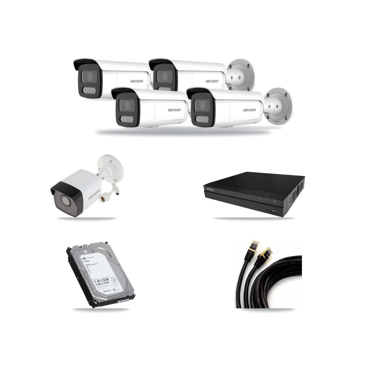 Hikvision & Prolux 8-Channel 4MP – 5MP CCTV Kit — 1 5MP + 4 4MP Bullet Cameras + 6TB Recording - Image 1