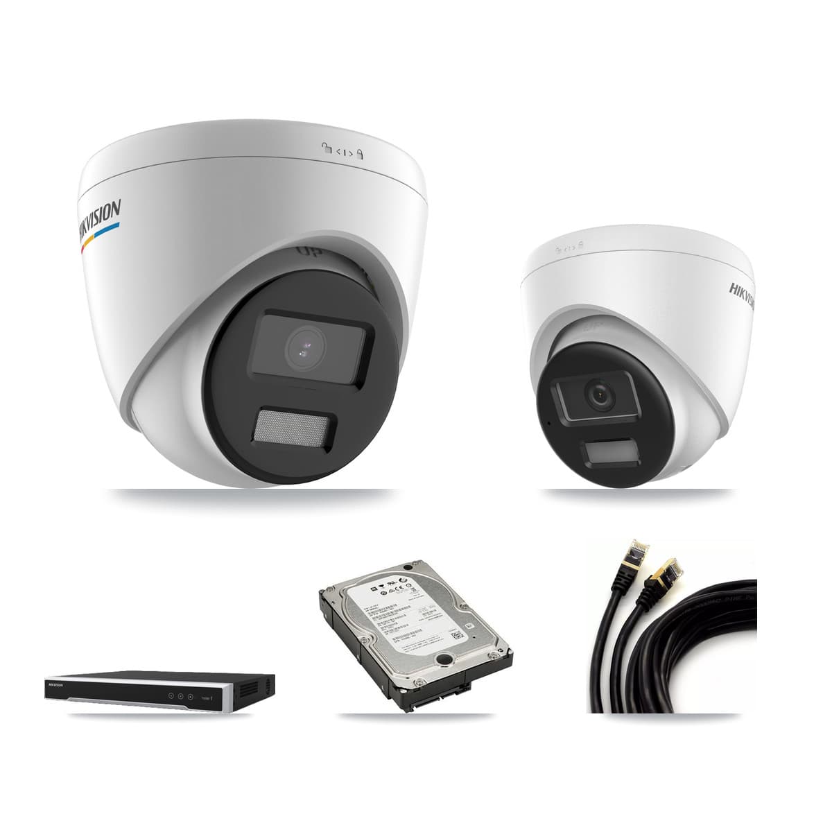 Hikvision 16-Channel 2MP – 4K CCTV Kit — 3 2MP + 1 4K Turret Cameras + 5TB Recording