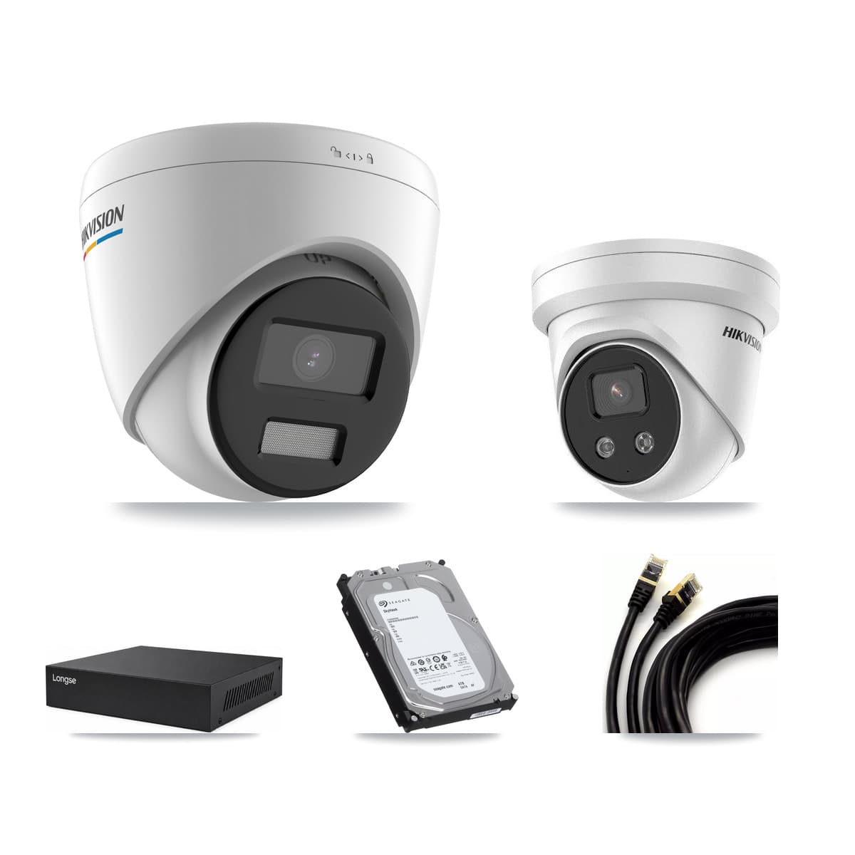 Hikvision & Longse 8-Channel 2MP – 5MP CCTV Kit — 7 2MP + 1 5MP Turret Cameras + 6TB Recording - Image 1