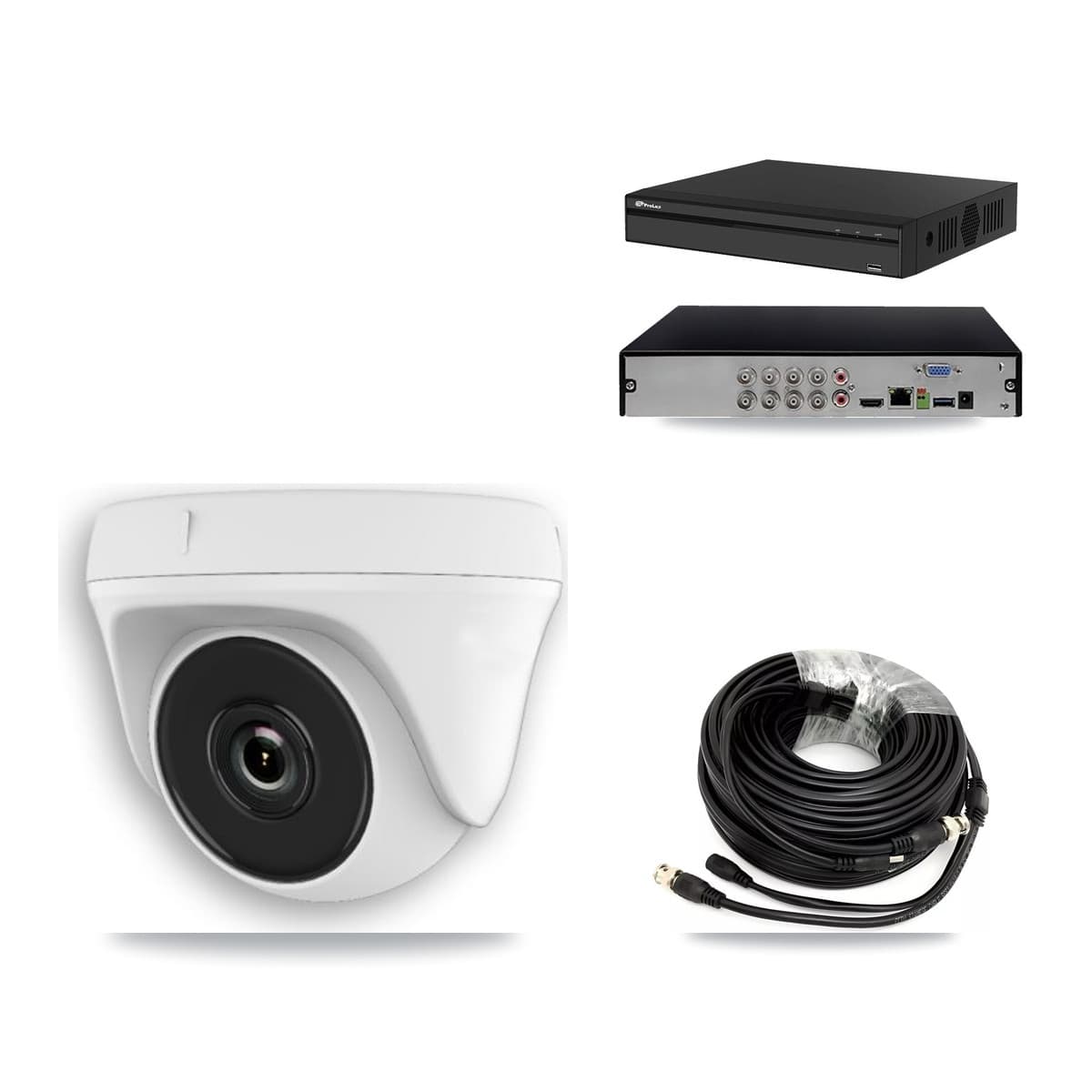 Prolux 8-Channel 2MP CCTV Kit — 5 White Dome Cameras + 3TB Recording (PXD-5108HS Recorder)