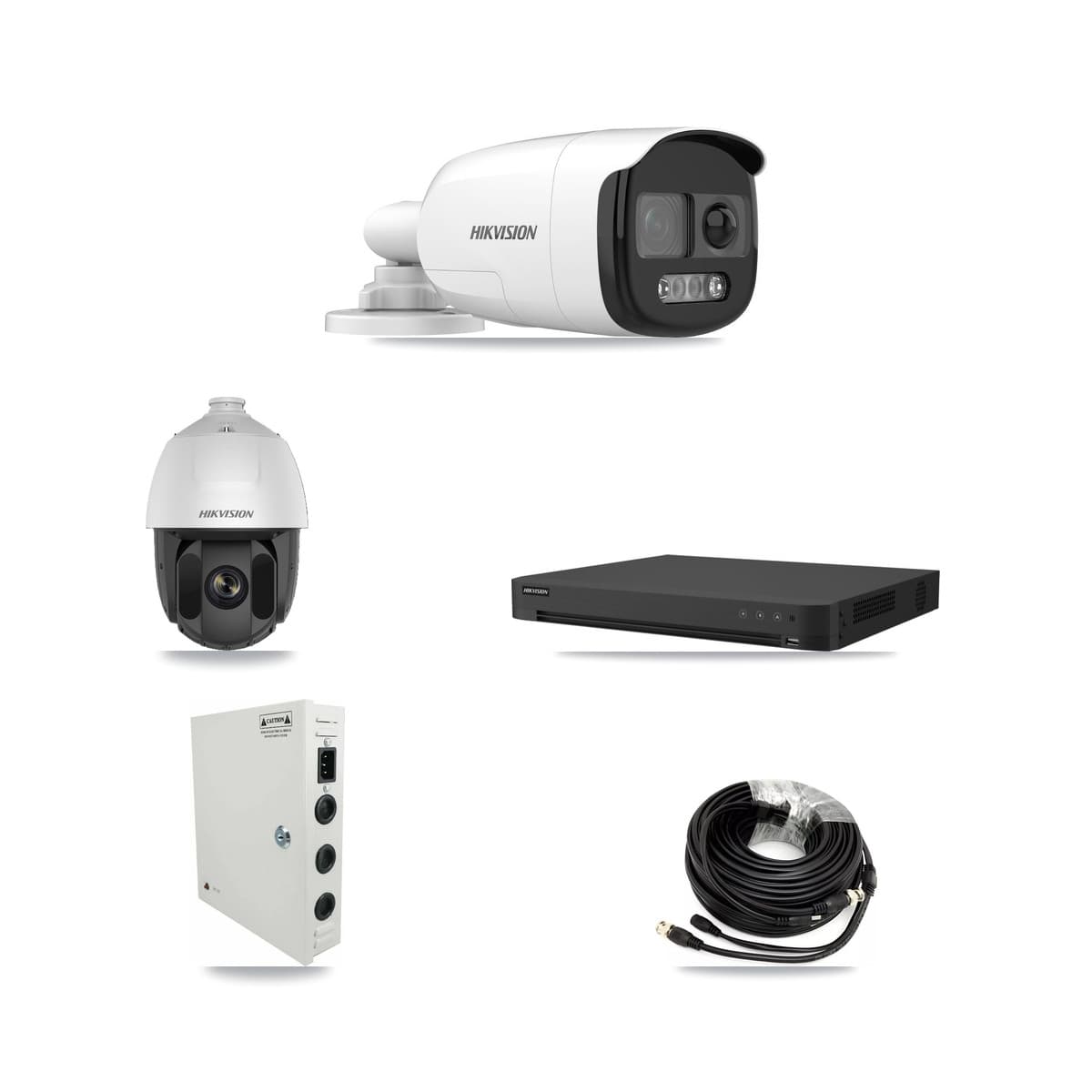 Hikvision 32-Channel 2MP – 5MP CCTV Kit — 1 DS-2AE5225TI 2MP PTZ + 12 DS-2CE12KF3T 5MP Bullet Cameras + 2× 8TB Recording - Image 1