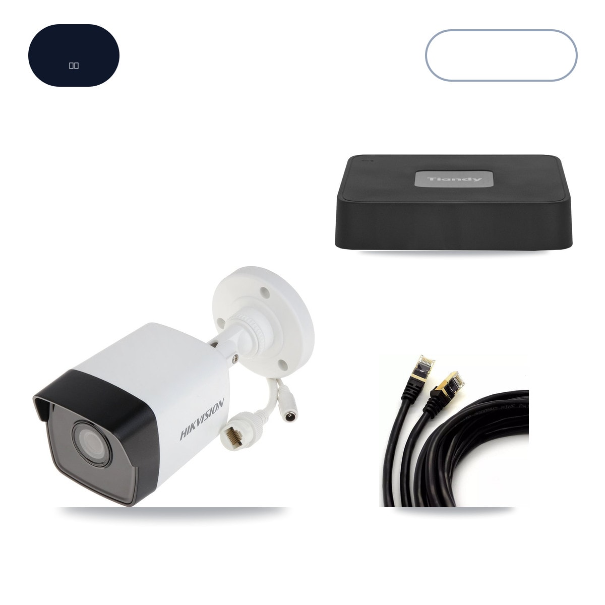 Tiandy TC-R3104-4CH-6MP-POE 4-Channel NVR CCTV Kit — 4× Hikvision DS-2CD1053G0-IUF 5MP Cameras + 6TB HDD