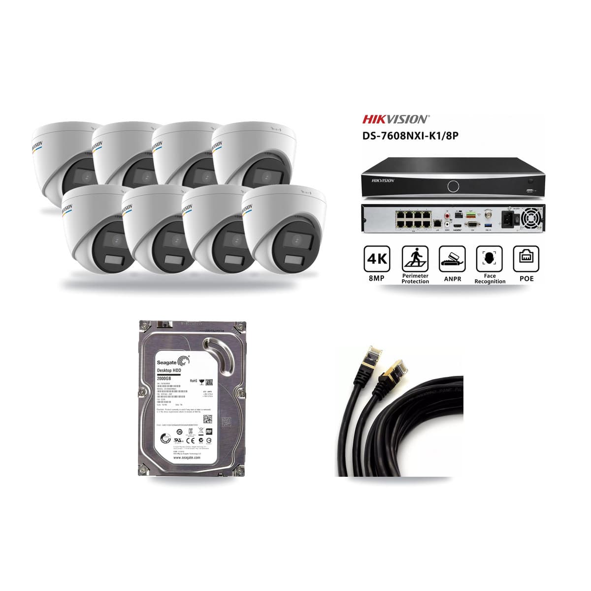 Hikvision 8-Channel 2MP CCTV Kit — 8 Turret Cameras + 2TB Recording - Image 1