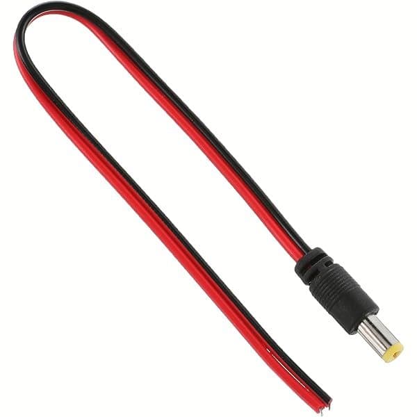 DC Male Red & Black Power Pigtail 15cm 5.5x2.1mm Barrel Plug CCTV