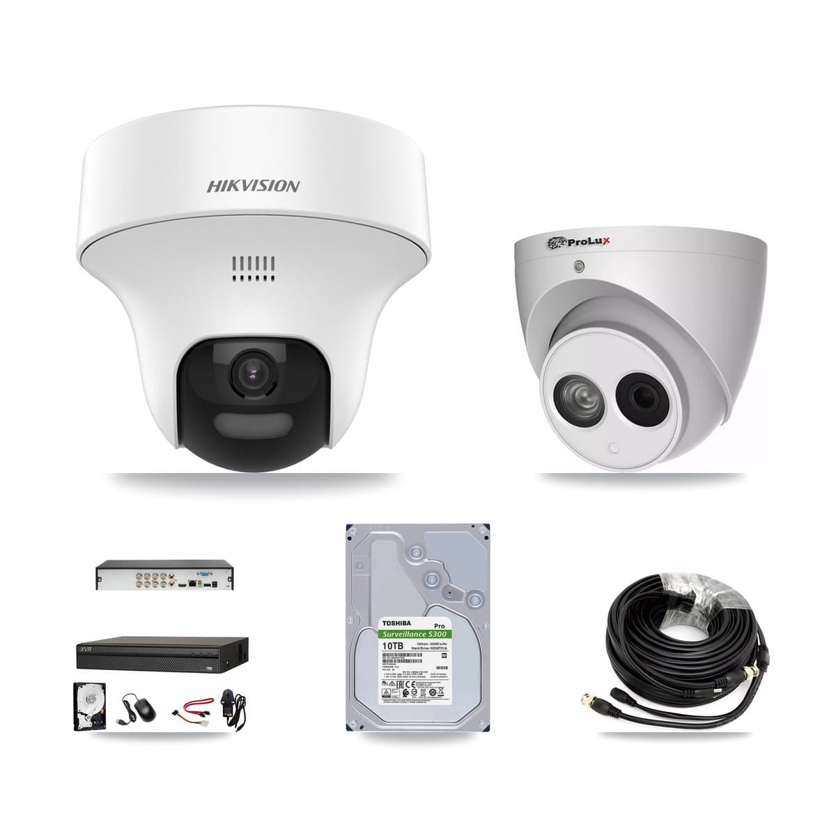 8-Channel 4MP – 5MP CCTV Kit — 7 DS-2CE70K0T 5MP + 1 PXC-612C4W-A 4MP Turret Cameras + 10TB Recording (XVR-3108AD Recorder) - Image 1