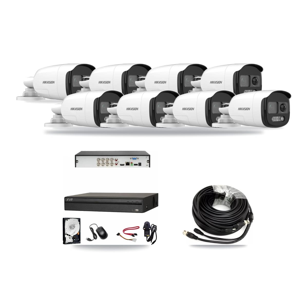 Hikvision & Dahua 8-Channel 5MP CCTV Kit — 8 Bullet Cameras + 3TB Recording - Image 1