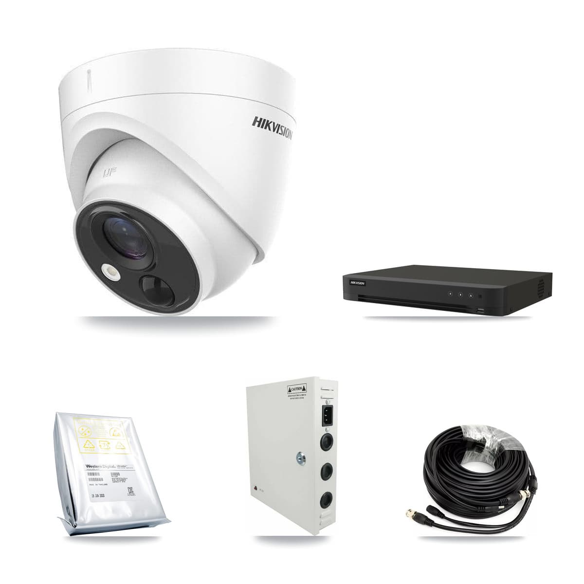 Hikvision 16-Channel 5MP CCTV Kit — 12 DS-2CE71H0T Turret Cameras + 8TB Recording