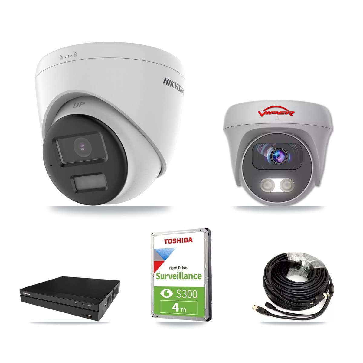 8-Channel 5MP – 4K CCTV Kit — 1 4K Turret + 1 White 5MP Cameras + 4TB Recording (PXD-5208AN Recorder) - Image 1