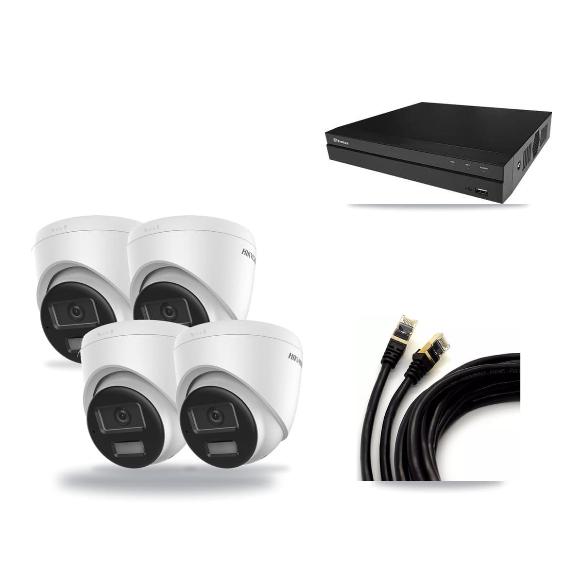 Hikvision & Prolux 8-Channel 4K CCTV Kit — 4 DS-2CD1383G2-LIU Turret Cameras + 3TB Recording (PXN-2108HS-8P-4K Recorder) - Image 1
