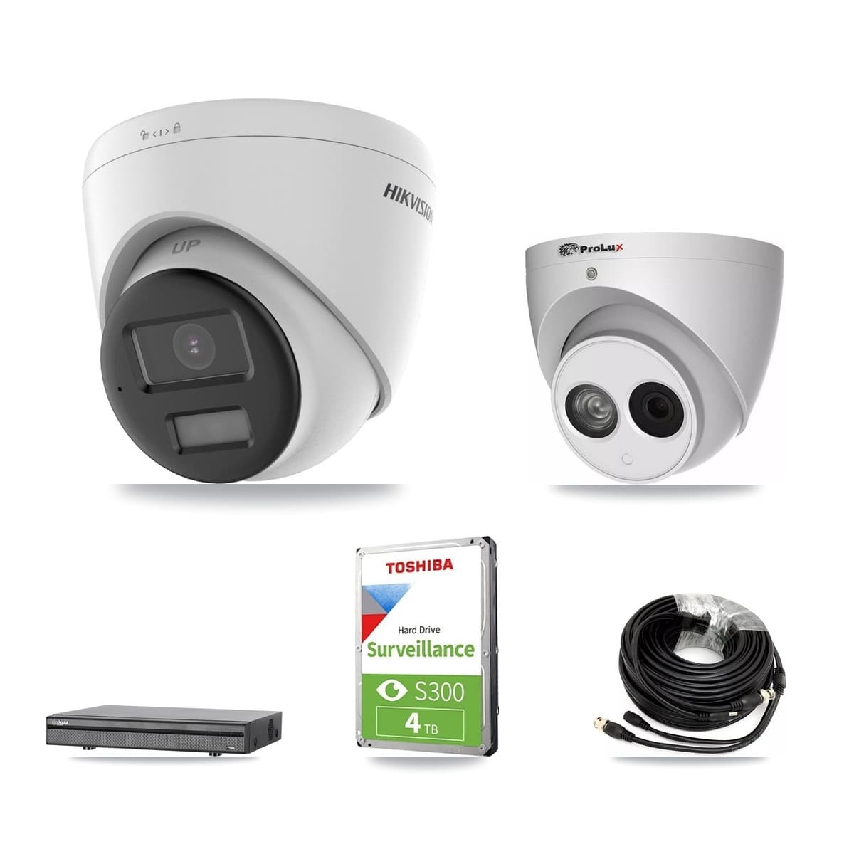 8-Channel 4MP – 4K CCTV Kit — 1 4K + 1 4MP Turret Cameras + 4TB Recording (DH-XVR5108H Recorder) - Image 1
