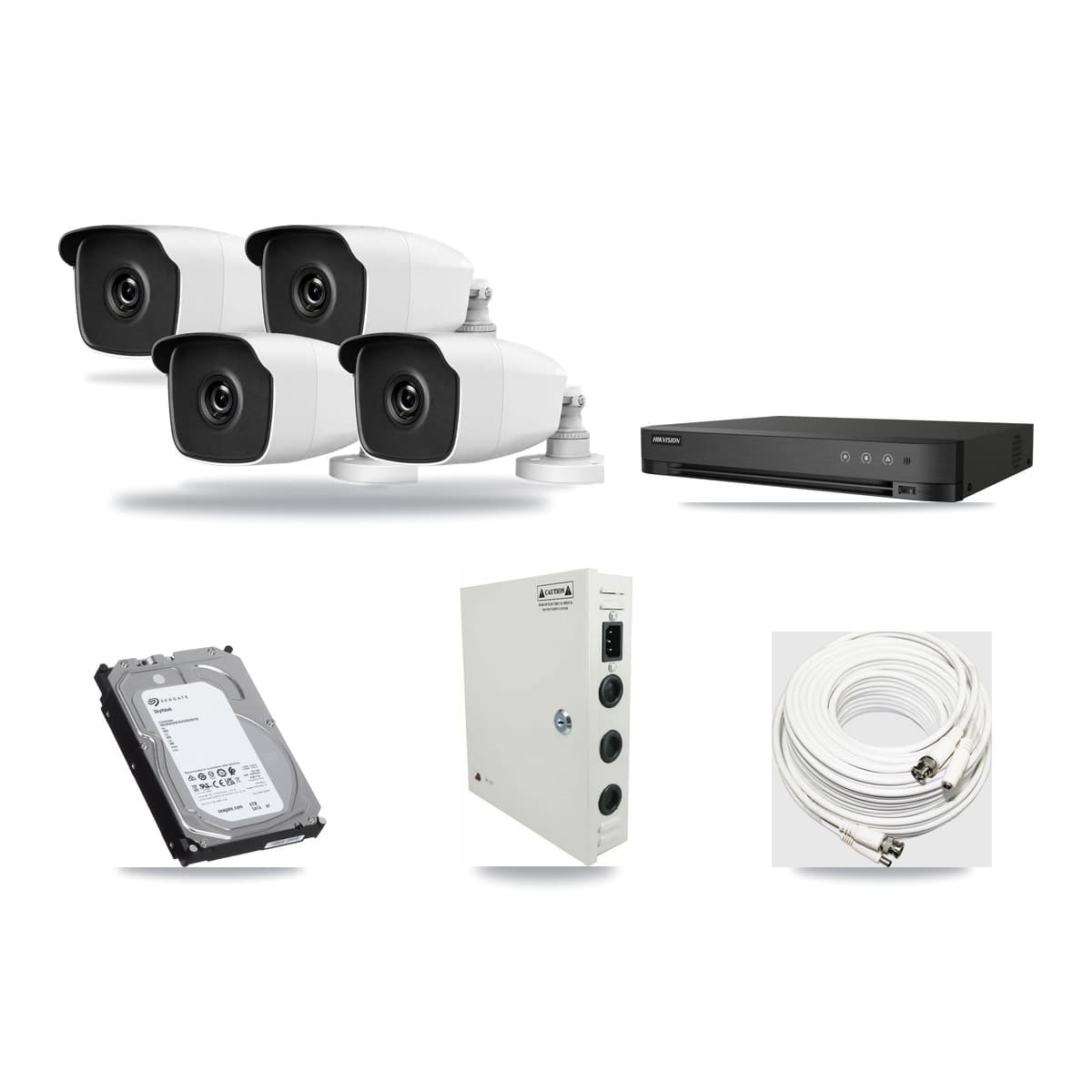 HiLook & Hikvision 4-Channel 3MP CCTV Kit — 4 Bullet Cameras + 6TB Recording (IDS-7204HQHI Recorder) - Image 1