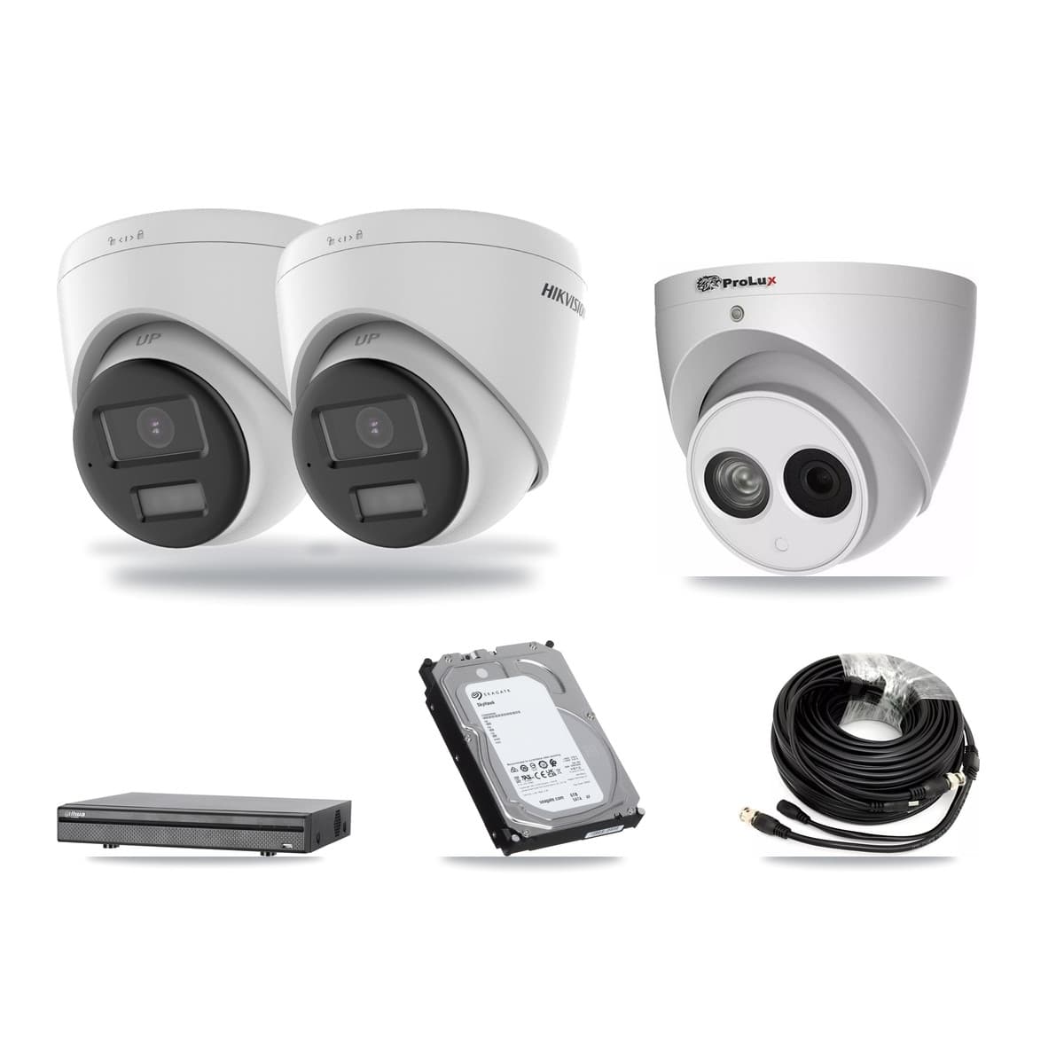 8-Channel 4MP – 4K CCTV Kit — 2 4K + 1 4MP Turret Cameras + 6TB Recording (DH-XVR5108H Recorder) - Image 1
