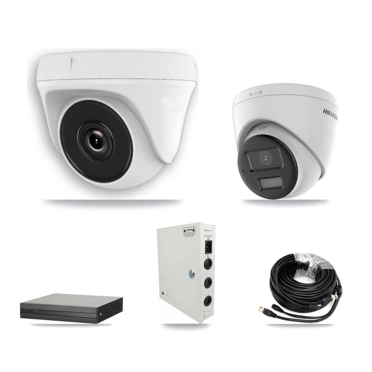 Hikvision 16-Channel 2MP – 5MP CCTV Kit — 1 5MP Turret + 10 White 2MP Dome Cameras + 8TB Recording (XVR-3116HS Recorder)
