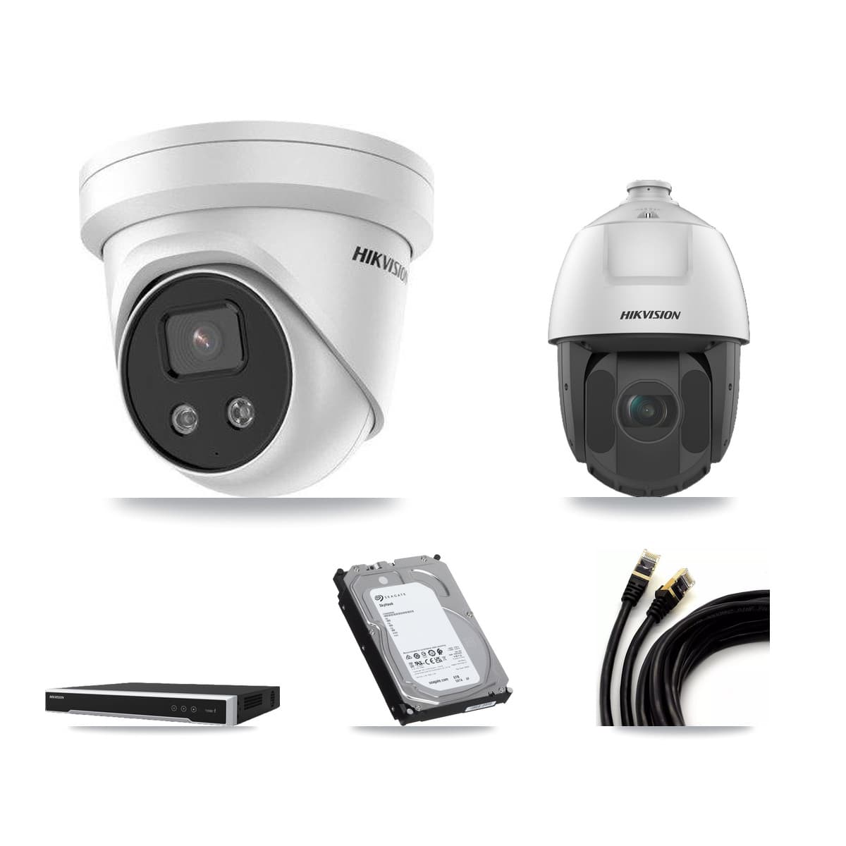 Hikvision 16-Channel 2MP – 5MP CCTV Kit — 5 5MP Turret + 1 2MP PTZ Cameras + 6TB Recording (DS-7616NI-M2 Recorder) - Image 1