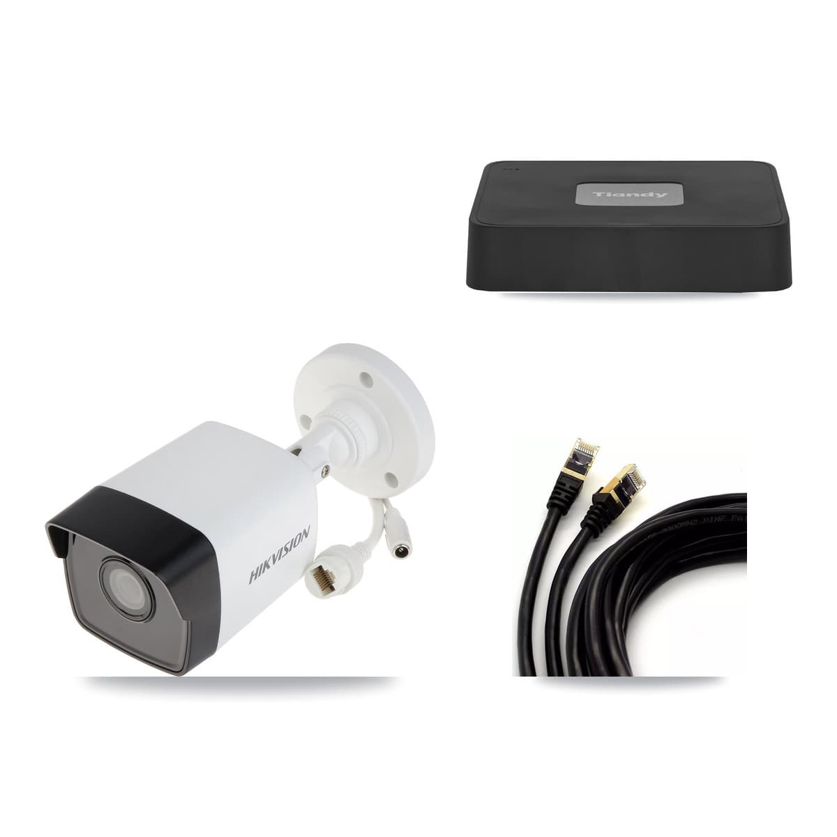 Hikvision & Tiandy 4-Channel 5MP CCTV Kit — 2 Bullet Cameras + 3TB Recording