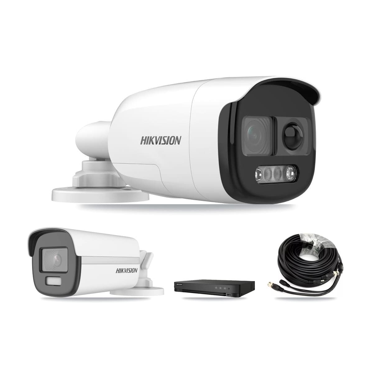 Hikvision 8-Channel 5MP – 4K CCTV Kit — 4 DS-2CE12KF3T-PIRXO 5MP + 1 DS-2CE12UF3T-E 4K Bullet Cameras + 8TB Recording (IDS-7208HUHI-M1/E Recorder)