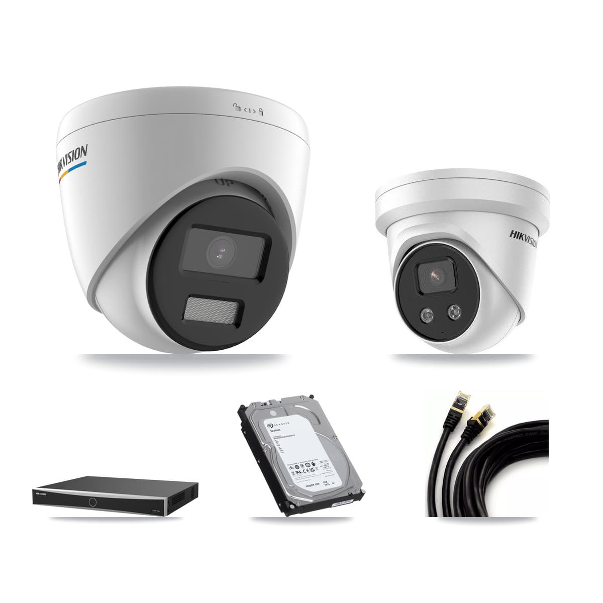 Hikvision 16-Channel 2MP – 5MP CCTV Kit — 7 2MP + 1 5MP Turret Cameras + 6TB Recording (DS-7616NXI Recorder)