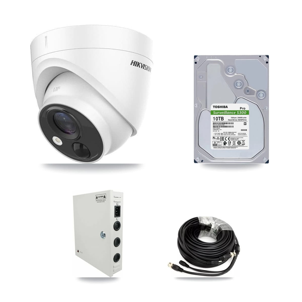 Hikvision 32-Channel 5MP CCTV Kit — 32 DS-2CE71H0T Turret Cameras + 4× 10TB Recording (DS-7332HQHI Recorder)