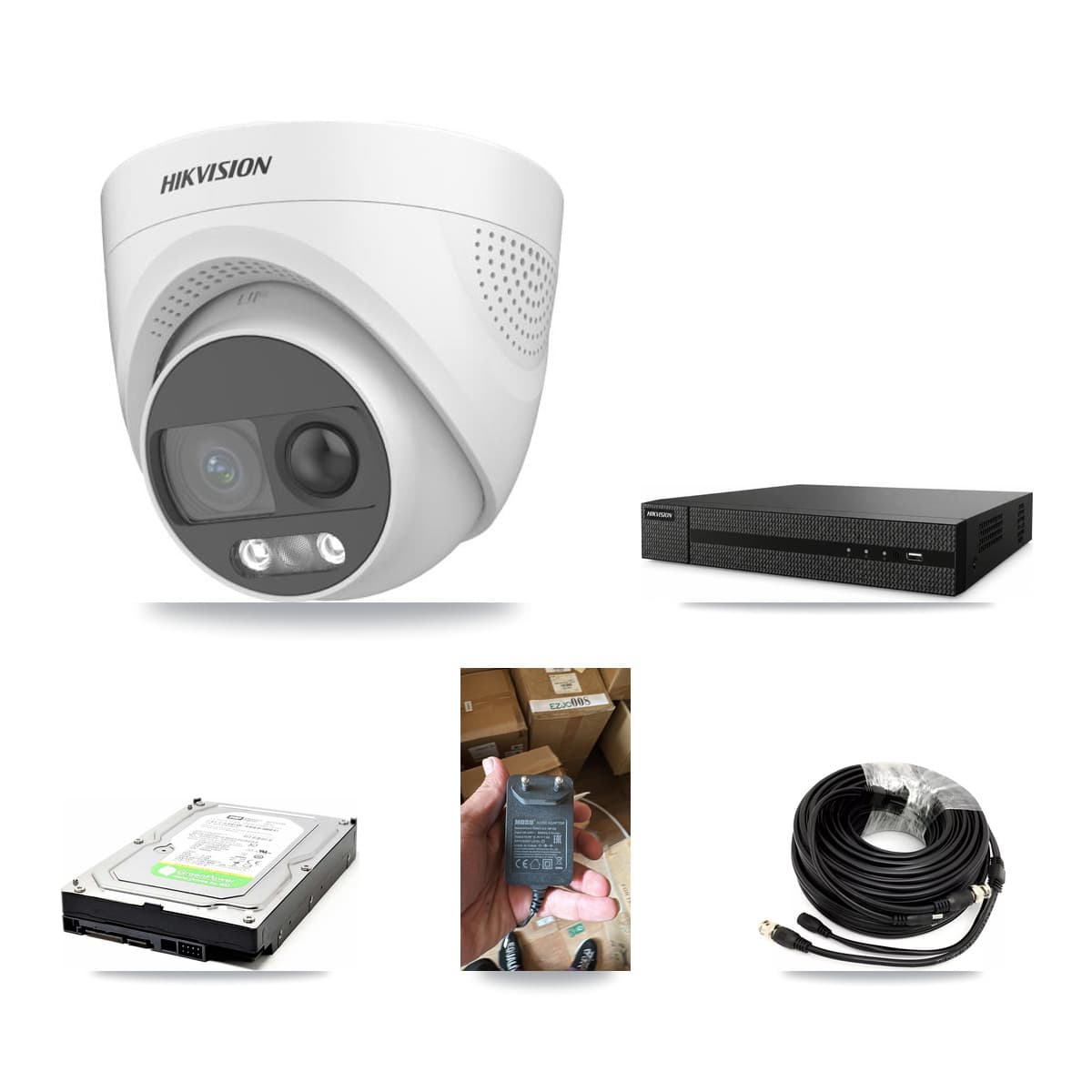 Hikvision 8-Channel 5MP CCTV Kit — 1 DS-2CE72KF3T Turret Camera + 1TB Recording (DVR-8CH Recorder)