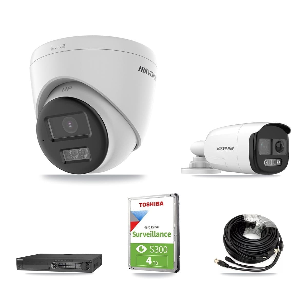 Hikvision 32-Channel 5MP CCTV Kit — 1 DS-2CE12KF3T Bullet + 2 DS-2CE78K0T Turret Cameras + 4TB Recording (DS-7332HQHI Recorder) - Image 1