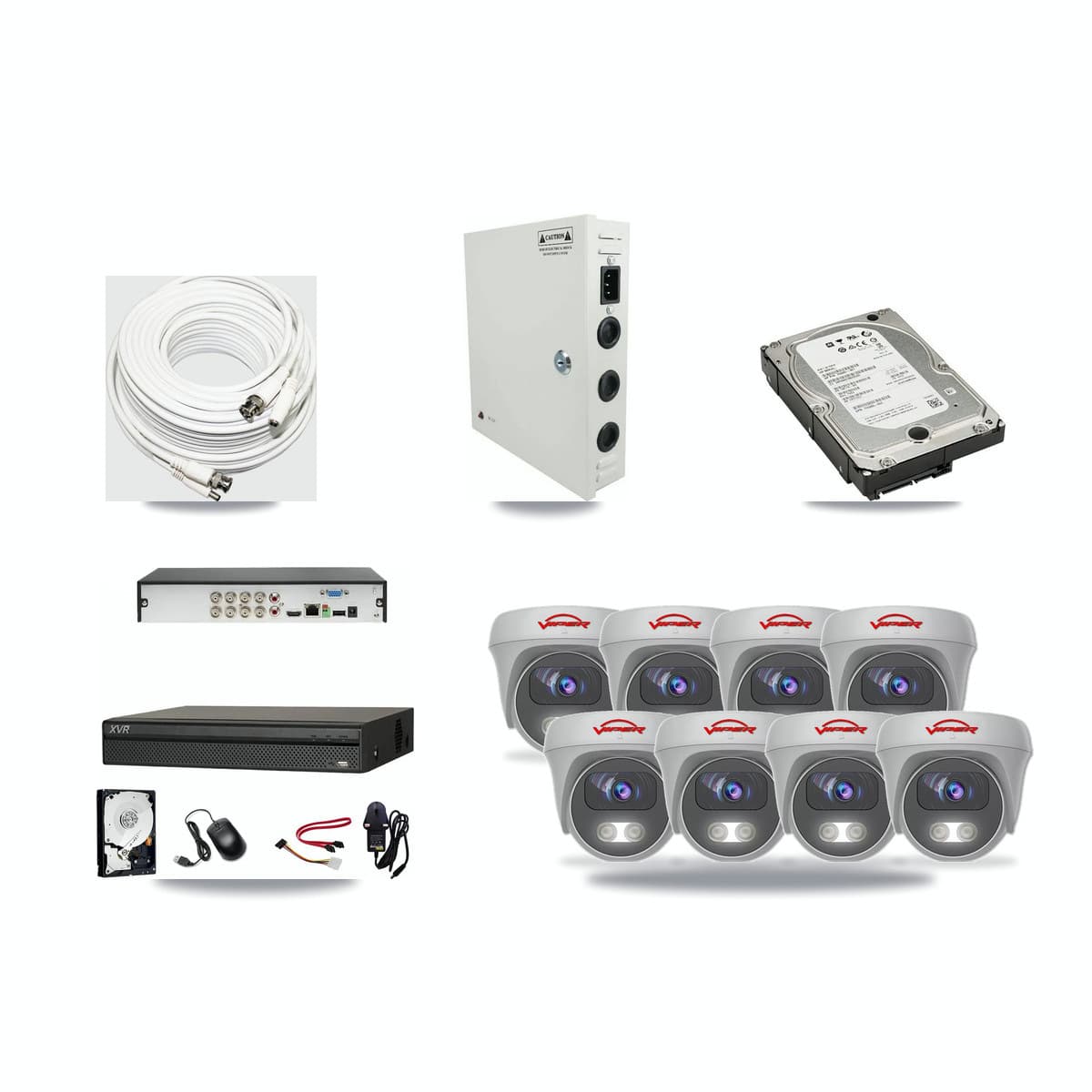 Dahua 8-channel CCTV kit: 8 cameras (8× 5MP Camera), 5TB hard drive