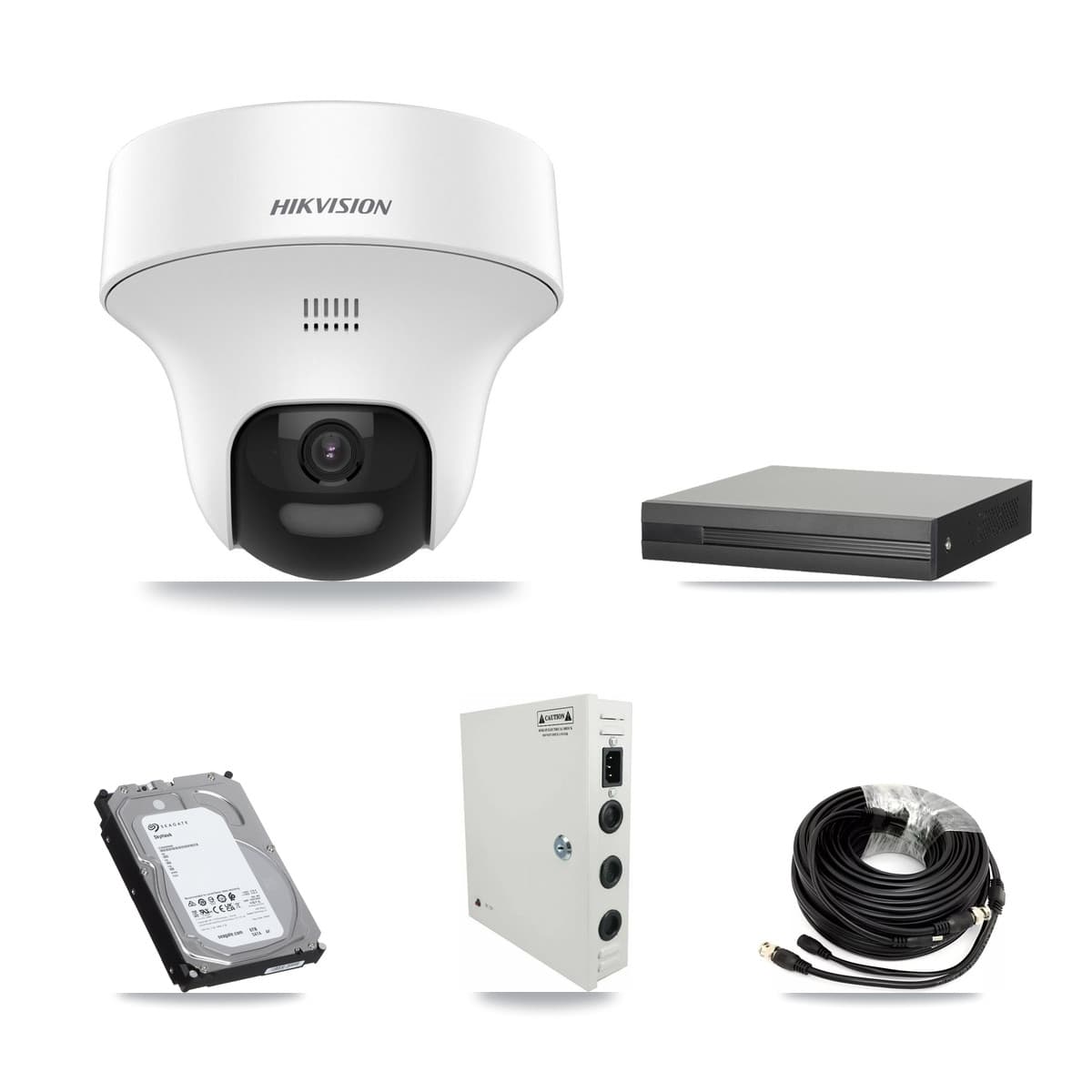 Hikvision 16-Channel 5MP CCTV Kit — 12 DS-2CE70K0T Turret Cameras + 6TB Recording (XVR-3116HS Recorder)