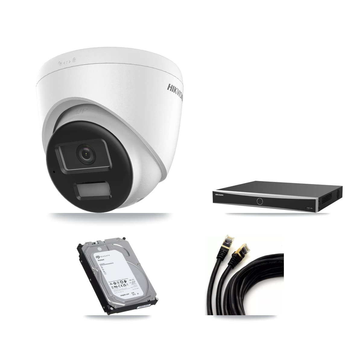 Hikvision 16-Channel 4K CCTV Kit — 2 DS-2CD1383G2-LIU Turret Cameras + 6TB Recording (DS-7616NXI-K2/16P(E) Recorder)