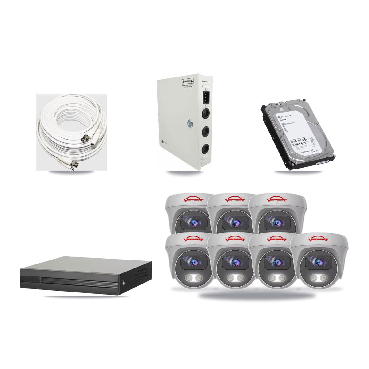 16-channel CCTV kit: 7 cameras (7× 5MP Camera), 6TB hard drive