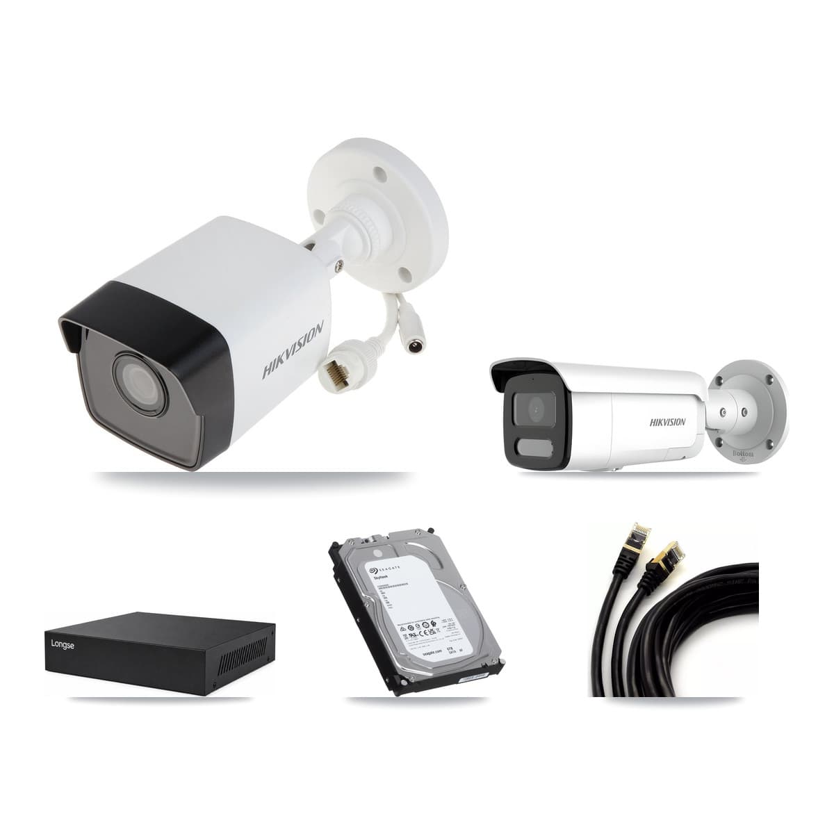 Hikvision & Longse 8-Channel 4MP – 5MP CCTV Kit — 4 5MP + 1 4MP Bullet Cameras + 6TB Recording - Image 1