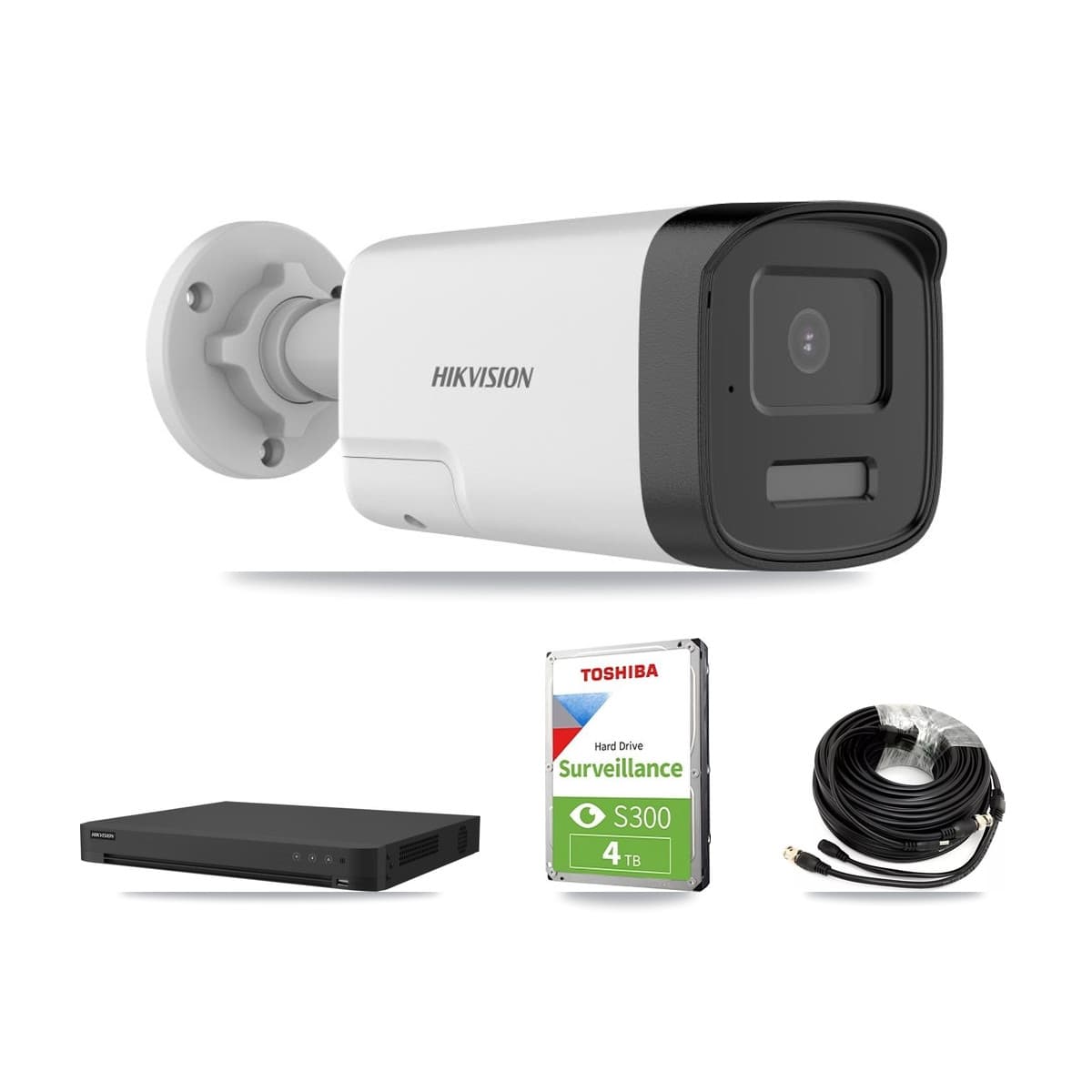 Hikvision 32-Channel 5MP CCTV Kit — 3 DS-2CE17K0T Bullet Cameras + 4TB Recording (IDS-7232HQHI Recorder)