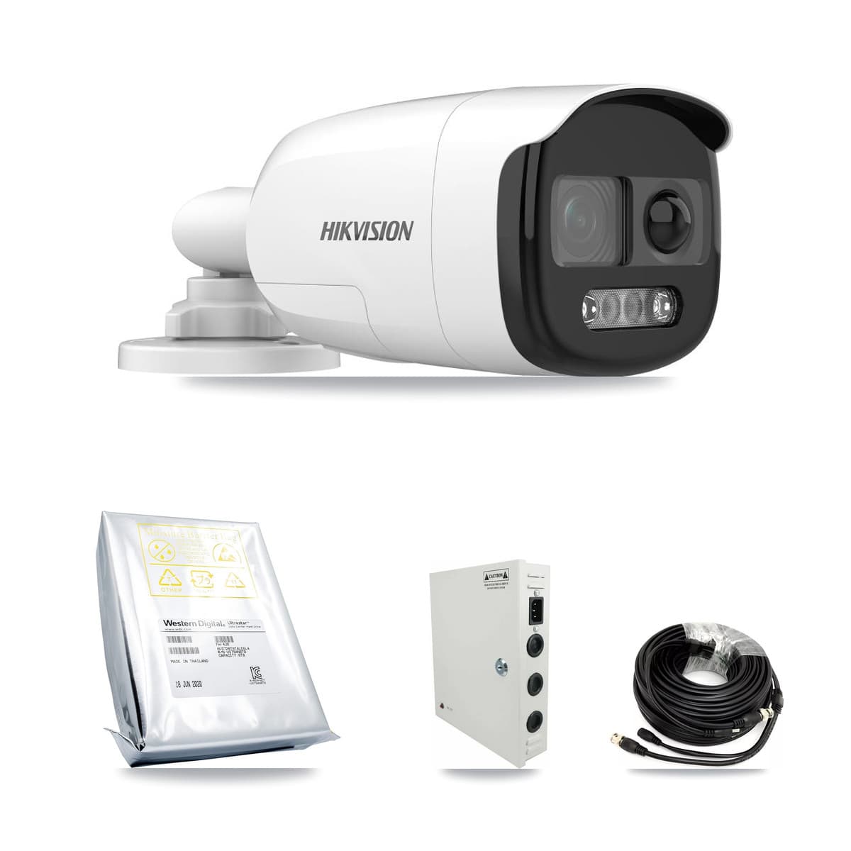 Hikvision 32-Channel 5MP CCTV Kit — 24 DS-2CE12KF3T Bullet Cameras + 4× 8TB Recording (DS-7332HQHI Recorder)