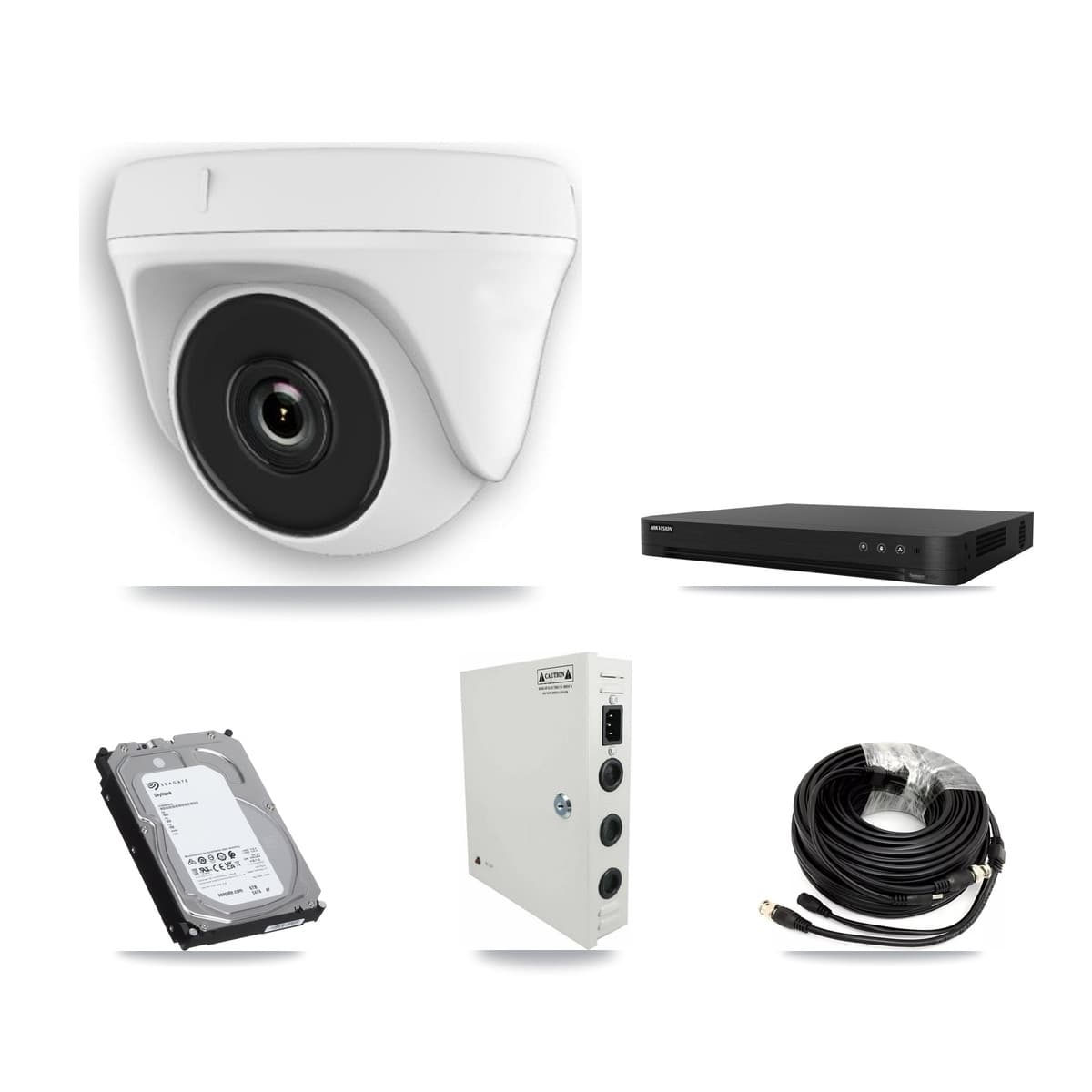 Hikvision 16-Channel 2MP CCTV Kit — 13 White Dome Cameras + 6TB Recording (DS-7216HGHI Recorder)