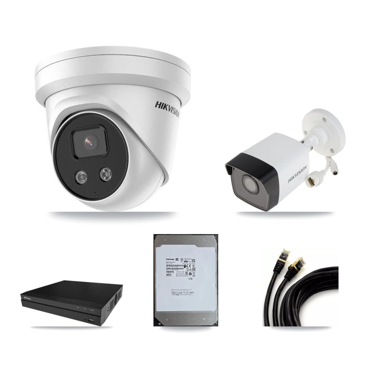 Hikvision & Prolux 16-Channel 5MP CCTV Kit — 5 Bullet + 10 Turret Cameras + 14TB Recording