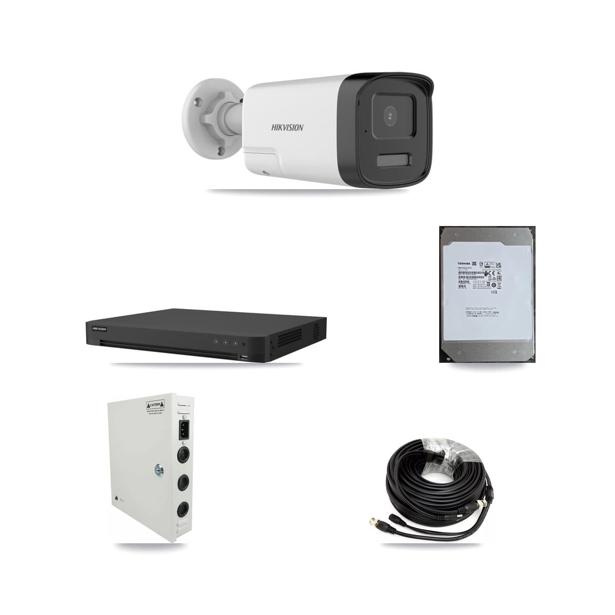 Hikvision 16-Channel 5MP CCTV Kit — 12 DS-2CE17K0T Bullet Cameras + 14TB Recording