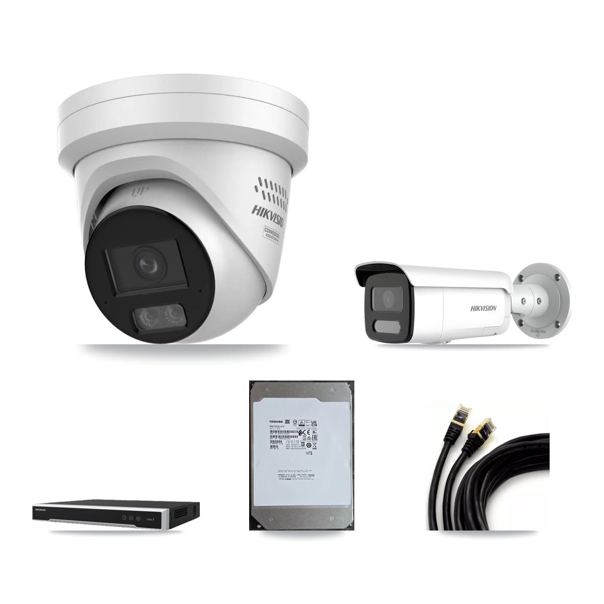 Hikvision 16-Channel 4MP CCTV Kit — 8 Turret + 4 Bullet Cameras + 14TB Recording