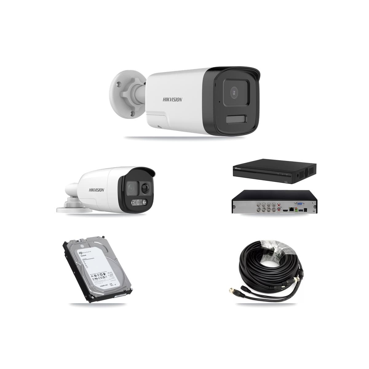 Hikvision & Prolux 8-Channel 5MP CCTV Kit — 1 DS-2CE12KF3T + 4 DS-2CE17K0T Bullet Cameras + 6TB Recording